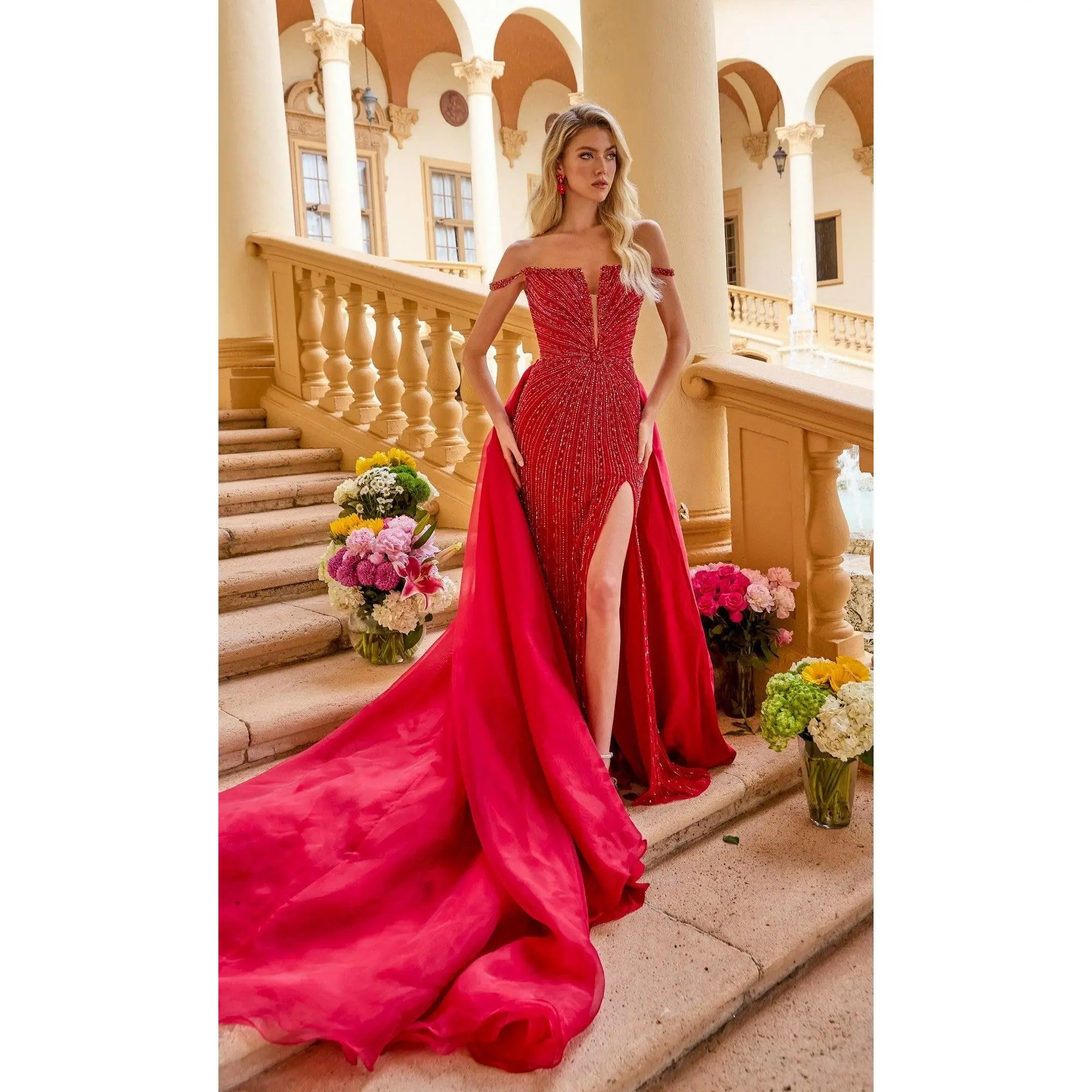 Ava Presley 47253 Long Off-Shoulder Overskirt Beaded Designer Slit Organza Dress - TikTok Shop Ava Presley 47253 Long Off-Shoulder Overskirt Beaded Designer Slit Organza Dress - TikTok Shop