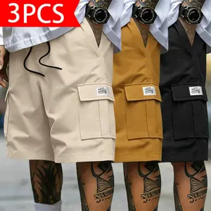 3 Practical Cargo Shorts for Shipping — Elastic Waistband, Outdoor Hiking Shorts, Men’s