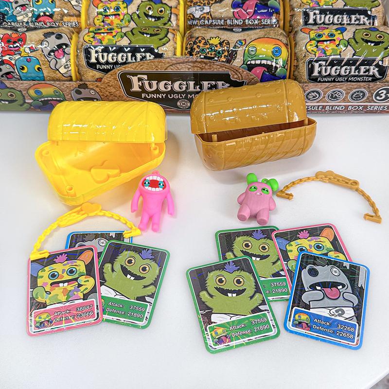 16Pcs Fuggler Blind Box Capsule，Funny Ugly Monster Keychain & Desk Decor Collectibles.