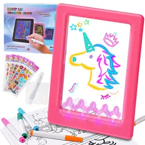 Magical Light Board for Kids, Light Up Drawing Board, 36 Flash Modes Neon Effect Drawing Board Educational Learning Toys for 3 4 5 6 7 8 Year Old Girls Boys Easter Birthday Party Christmas Gift