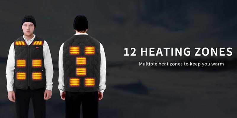 Rrtizan 2025 Unisex Heated Vest - Three-Level Temp Control, Heating Sheets, 10000mAh Battery, Ideal for Winter Sports, Skiing, Hunting, Daily Commute, Valentine's Day, Father's Day, Christmas Gift - Lightweight Heated Jacket