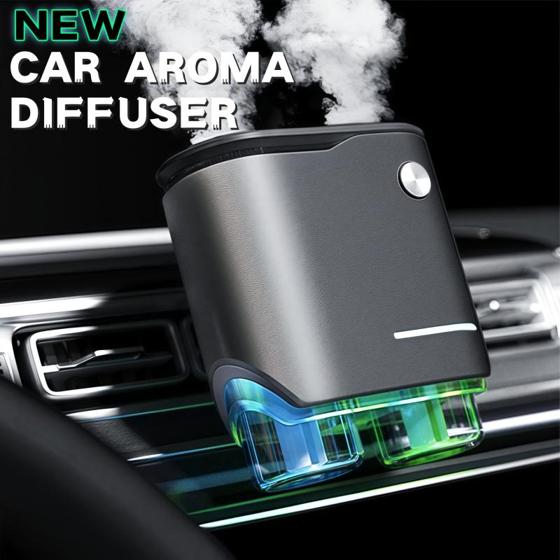 New Car Air Freshener Diffuser, Dual Sprayer Car Aroma Diffuser with 4/8 Essential Oils,Car Interior Accessories,Luxury Aromatherapy Gift Woody Fruity Aromatic