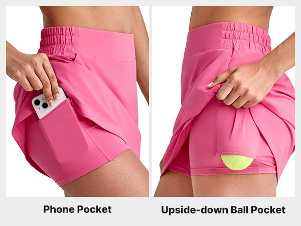G4Free A Line Golf Skirts for Women Elastic High Waisted Tennis Skorts Soft Casual Athletic Inner Shorts with 4 Pockets