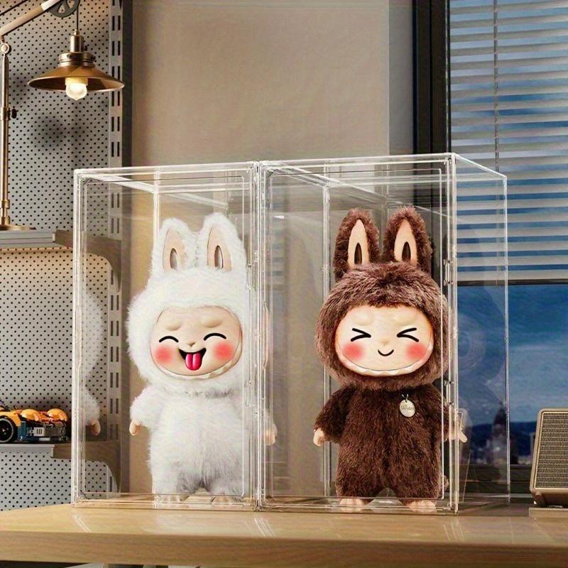 1/2pcs 23.6 inch Large Acrylic Display Case for Labubu - Fits  Zimomo & Archangel Figures, Magnetic Door, Stackable, Premium Dust-Proof Showcase summerwins