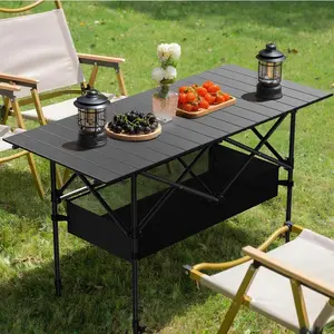 Large Portable Folding Table, Suitable for Outdoor Car Camping, Family Backup, and Garden Barbecues - Comes with A Storage Bag