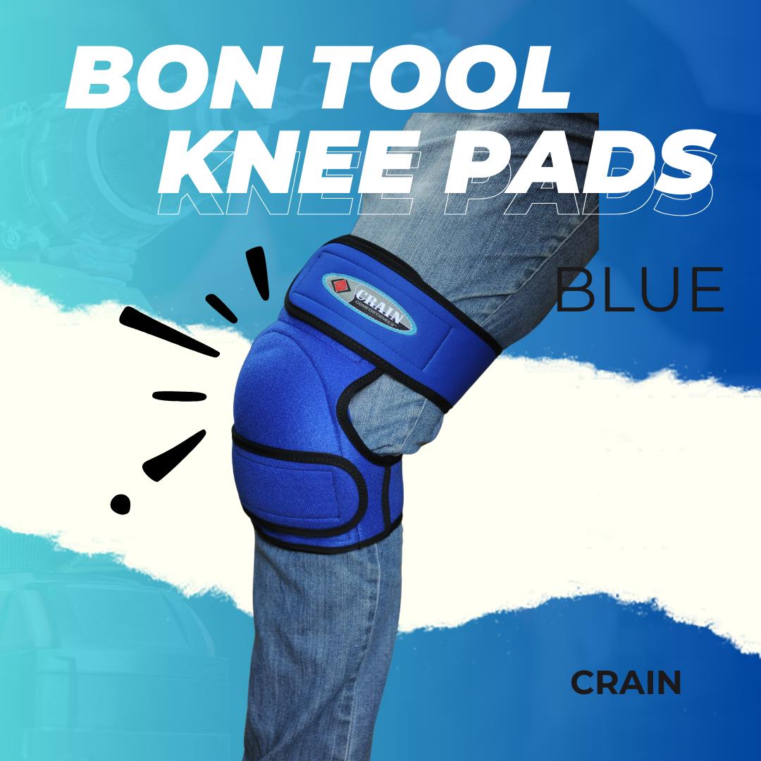 Bon Tool Crain Blue Neoprene Knee Pads - Heavy-Duty Synthetic Rubber Knee Protection for Carpet Installation