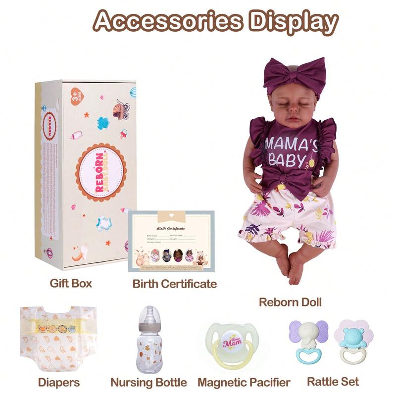 BABESIDE Lifelike Reborn Baby Dolls Black Girl Callie - 20 - Inch Soft Body Realistic Newborn Baby Doll Poseable Limbs Real Life Baby Dolls with Clothes and Toy Gift for Kids Age 3+ Rebornbabydoll