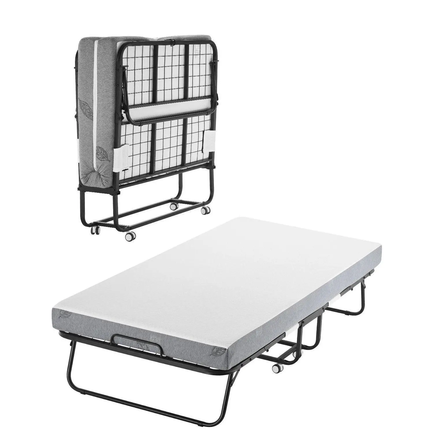 【SummerFinds】Rollaway Bed Folding Bed with 5 in Foam Mattress for Adults and Guest
