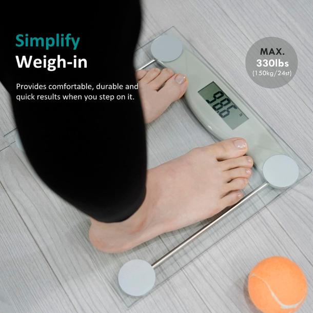 Bathroom Scale for Body Weight, NUTRI FIT Digital Weighing Scale Accurate Electric Weight Loss Watcher Scale, 330 lb Capacity
