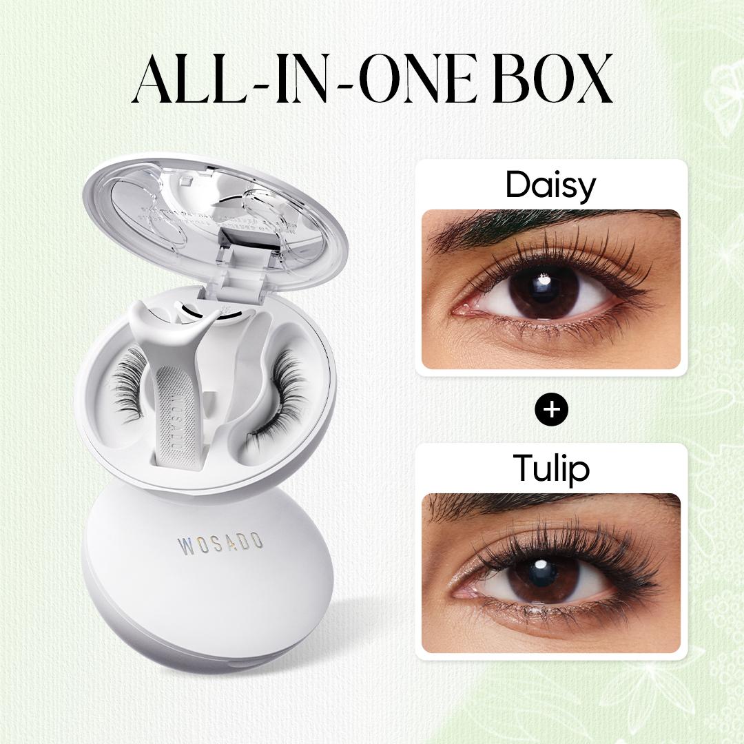 Wosado 2 Pairs Magnetic Eyelashes Bundle – Soft, Reusable, Glue-Free, Waterproof Natural Lash Set