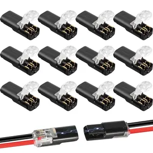 2 Pin Low Voltage Wire Plug-in Connector for 16-18 AWG, Double-Wire Quick Disconnect Secure Connectors with Locking Buckle, No Strip/Solder for Automotive, LED Lights, DIY Projects (12 Pcs) home improvement