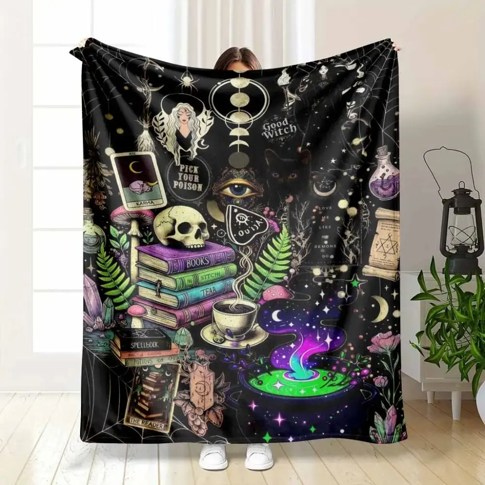 Cool Witchcraft Blanket Pick Your Poison Good Witch Print  Soft Funny Throw Blanket Suitable For Use on Sofas, Beds, or For Travel, Gentle on The Skin Warm gifts for daily use, birthdays, Christmas and Halloween
