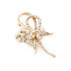 DOUBLE LOOP LEAF FLOWER INSPIRED BROOCH