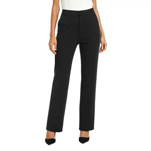 iChosy Stretchy Straight Leg Work Slacks Women's Business Casual Office Pants with Pockets