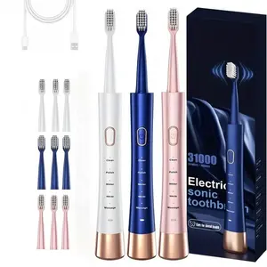 Rechargeable Travel Power Toothbrush - Oral Rechargeable Electric with Soft-Touch Handle, Travel Case, and Smart Timers