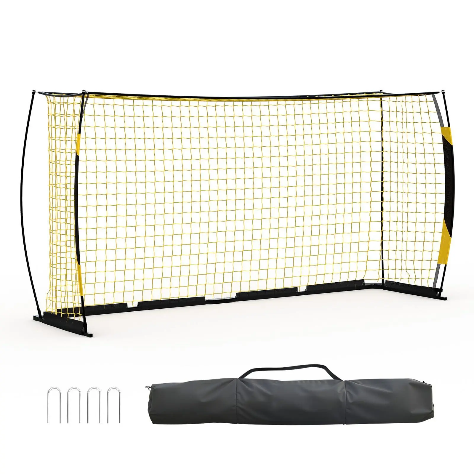 Soccer Goal 12x6 ft for Backyard, Portable & Collapsible, Heavy Duty Metal Base, Quick Set Up Training Net, Weather-Resistant with Carry Bag for Outdoor & Indoor
