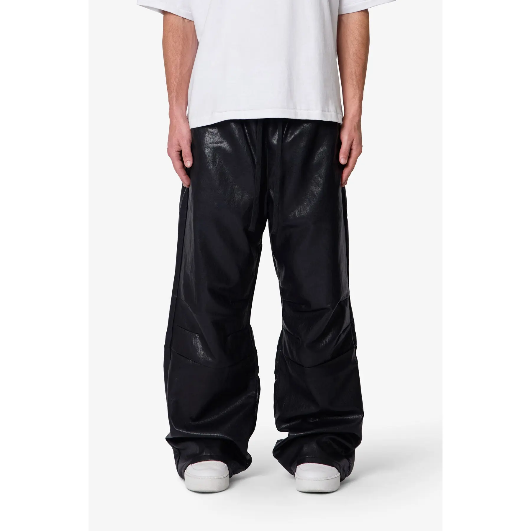 mnml Leather Ultra Baggy Sweatpants - Black