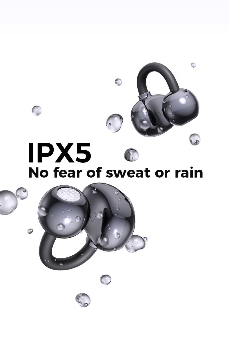 HTC NE41 Clip-On Ear Headphones ,Heart Rate Monitoring Earbuds, Blood Oxygen Monitoring Earbuds,Headphones for Music & Phone Calls, IPX5 Sport Waterproof & Sweatproof, with LCD Full Color Touch Screen, Bluetooth 6.0 Headsets, Heart Rate Health Management