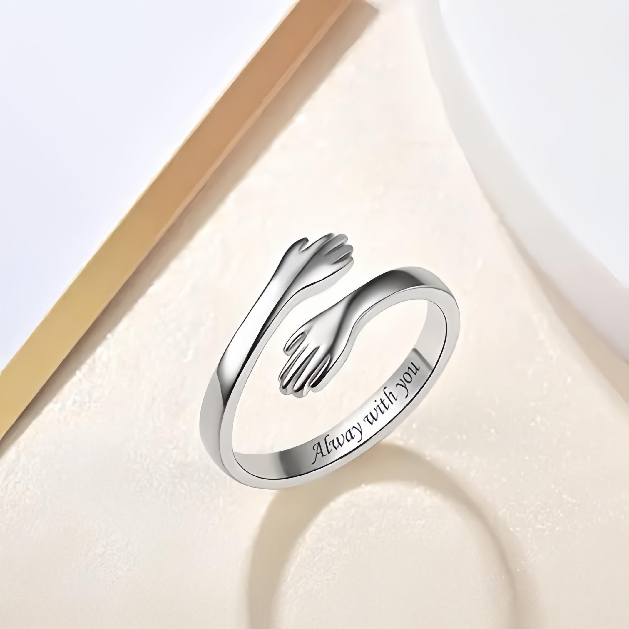 Hug Ring for Daughter/Granddaughter Valentine’s Day Gift – “I Will Always Love You” (No Ring Box)