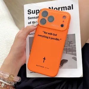 Scripture But with God everything is possible With Minimalist Cross  Liquid Silicone Phone Case Ultra Skin Friendly Touch All Inclusive Lens Compatible with Apple iPhone 17 16 15 14 13 12