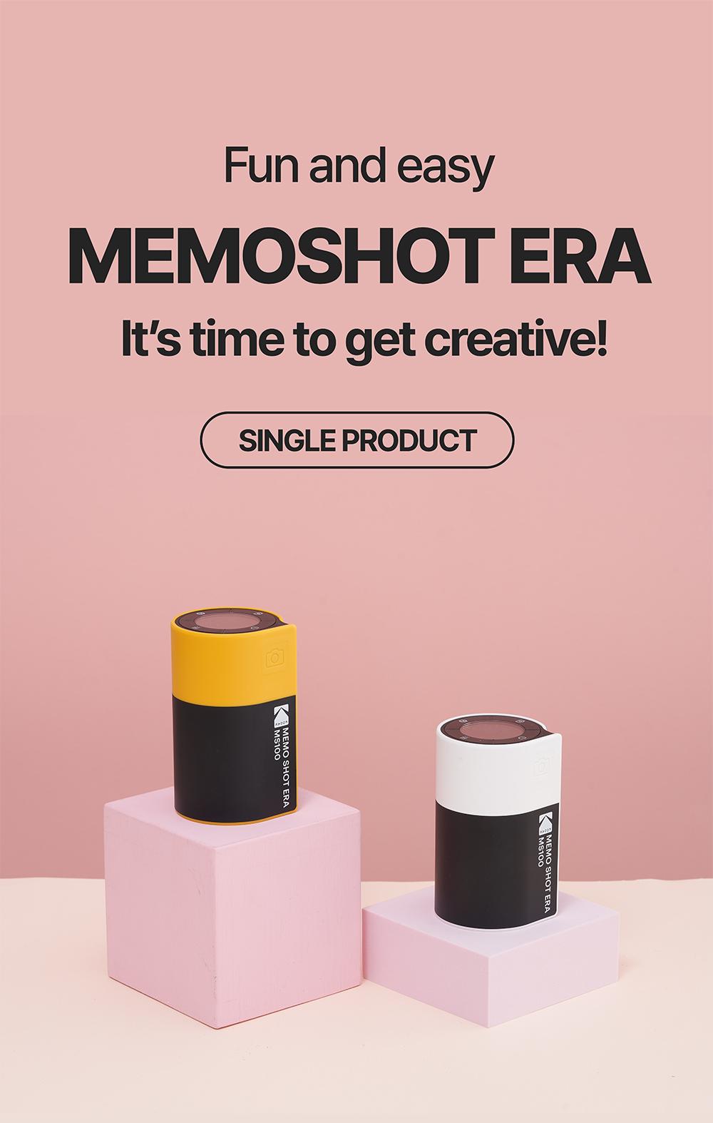 KODAK Memo Shot ERA Label Printer (1.8x2.7inches) bundle (camera with 1 roll + 9 rolls cartridge set) Instant Portable Black and White Sticker Photo Printer