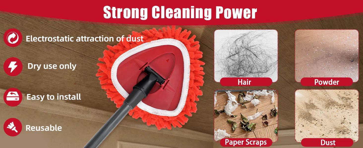 Chenille Duster Replacement Heads for O-Cedar 2025 Unique Design Heads Turn Mop into Long-Handle Duster Dry Cleaning Trap Bucket & Handle Not included
