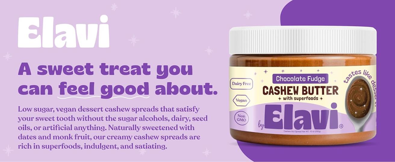 Chocolate Fudge Cashew Butter 10 oz Vegan, Low-Sugar, Kid-Friendly Dessert Spread No Added Sugar, No Sugar Alcohols, No Palm Oil