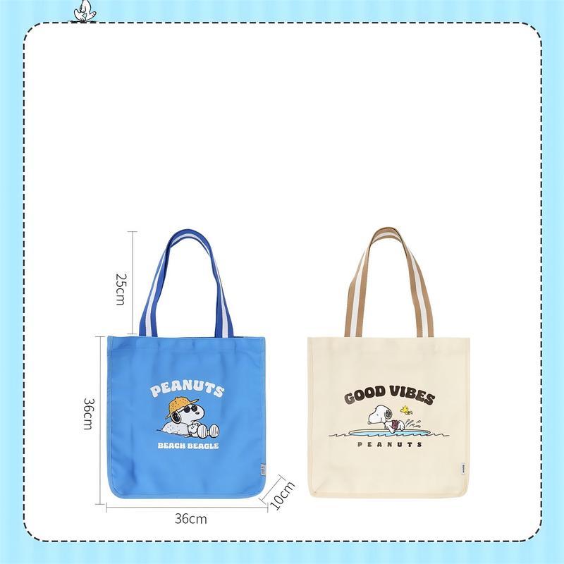 Snoopy's Ocean Diary Series Square Shoulder Tote Bag Lightweight Bento Lunch Box Bag With Strap For School Office Picnic,Holiday & Holiday Haul