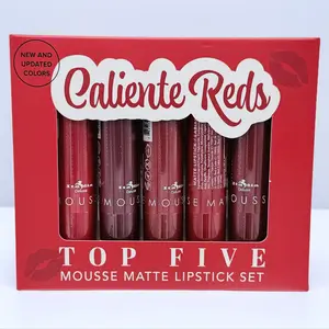 Caliente Reds Mousse Matte Lipstick Five Piece Set -Italia Deluxe