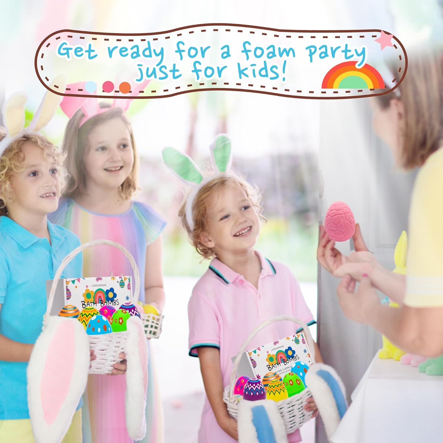 6PCS Prefilled Easter Egg Bath Bombs for Kids with Toy Inside – Easter Basket Stuffers, Egg Hunt Party Favors, Gifts for 3-6 Year Old Girls- Easter Gift 6PCS Prefilled Easter Egg Bath Bombs for Kids with Toy Inside – Easter Basket Stuffers, Egg Hunt Party Favors, Gifts for 3-6 Year Old Girls- Easter Gift