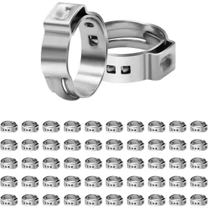 50/100/200 Pack 1/2" PEX Cinch Clamps, Stainless Steel Single Ear Hose Clamps (1/2", 50 Pack)