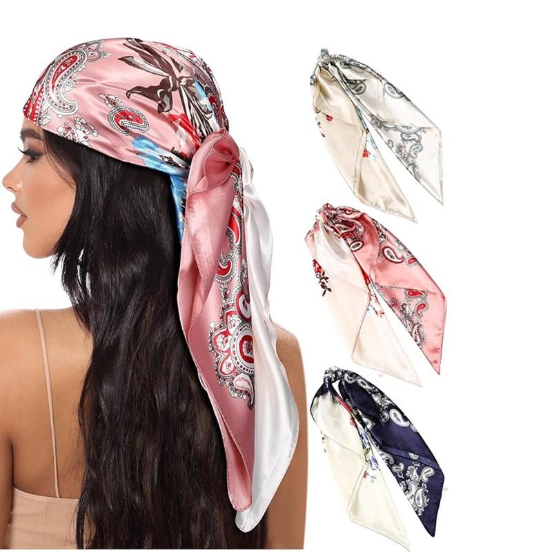 35" Large Square Silk Like Head Scarf - 3-piece suit Hair Scarves Bandana Scarf Headscarf Scarf for Women 35" Large Square Silk Like Head Scarf - 3-piece suit Hair Scarves Bandana Scarf Headscarf Scarf for Women