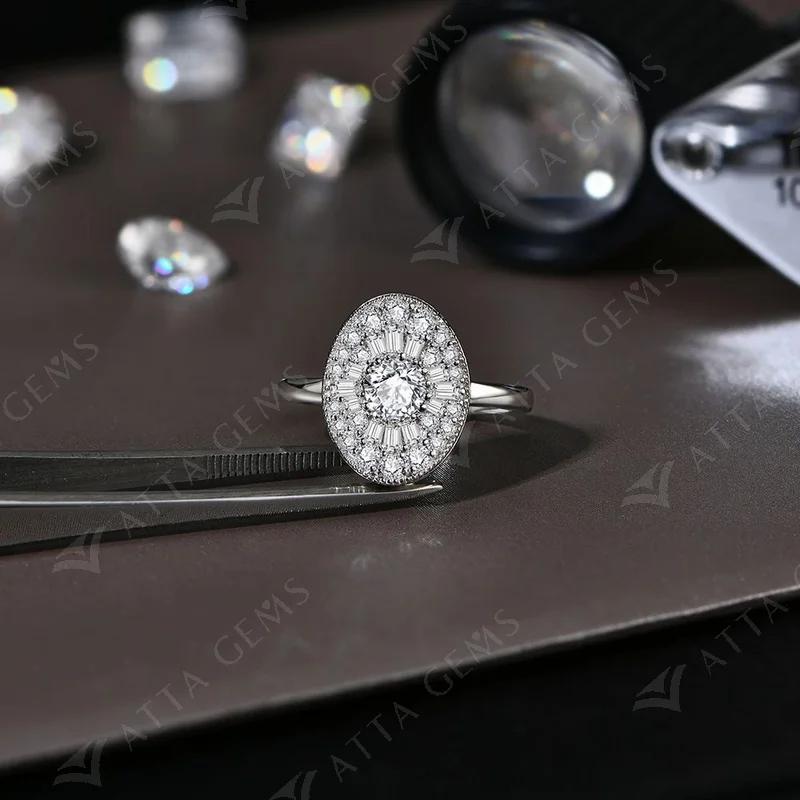 D/VVS1 Round Shape All Synthetic Moissanite Ring for Women Real 925 Sterling Silver Engagement Fine Jewelry BlackFriday Gift R111