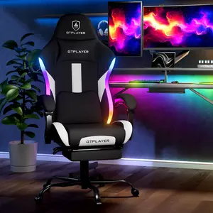 【Hot】GTPLAYER Gaming Chair with Led Lights, Ergonomic RGB Chair High Back Lumbar Support,RGB lights support cell phone control