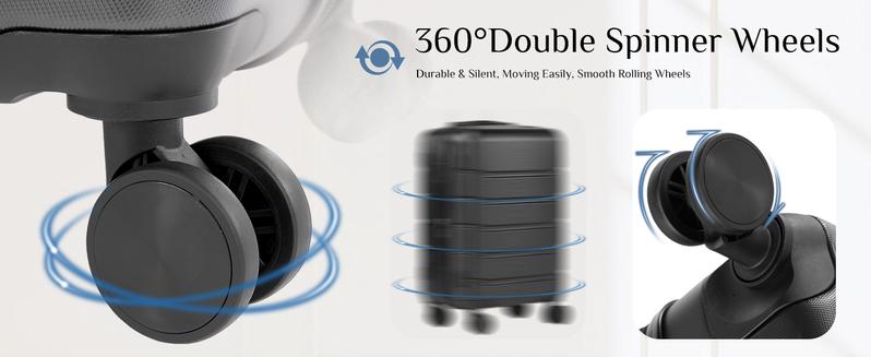 Sweet Furniture S -Luggage 20''/24''/28''Luggage, Hard Shell ABS Suitcase with Double Spinner Wheels, Lightweight Expandable Rolling Luggage with TSA Lock