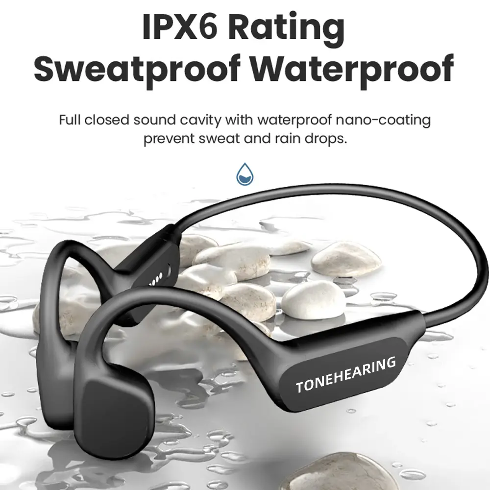 SCHBIT Bone Conduction Hearing Amplifier Headphone - Wireless, Magnetic Charging, Bluetooth 5.3, 15H Battery, 27g Lightweight Titanium Build, Noise Cancellation, Waterproof Medical Device for Seniors, Instant Phone Compatibility, Driving/Walking Use, Hd M