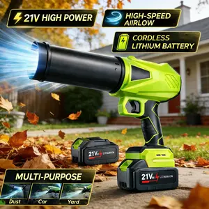 Powerful & Portable! 1100G Cordless Leaf Blower – FREE 2 Batteries + 3 Nozzles for Lawn, Patio & Car Drying