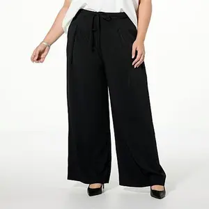 MarlaWynne WynneLayers Drapey Twill Front Pleat Pant