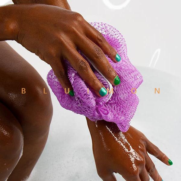 Bluimon African Exfoliating Net Sponge Ethically Sourced from Nigeria Bath Sponge Smooth Skin Shower Body Care Tool Quick-Drying Hygienic Solution