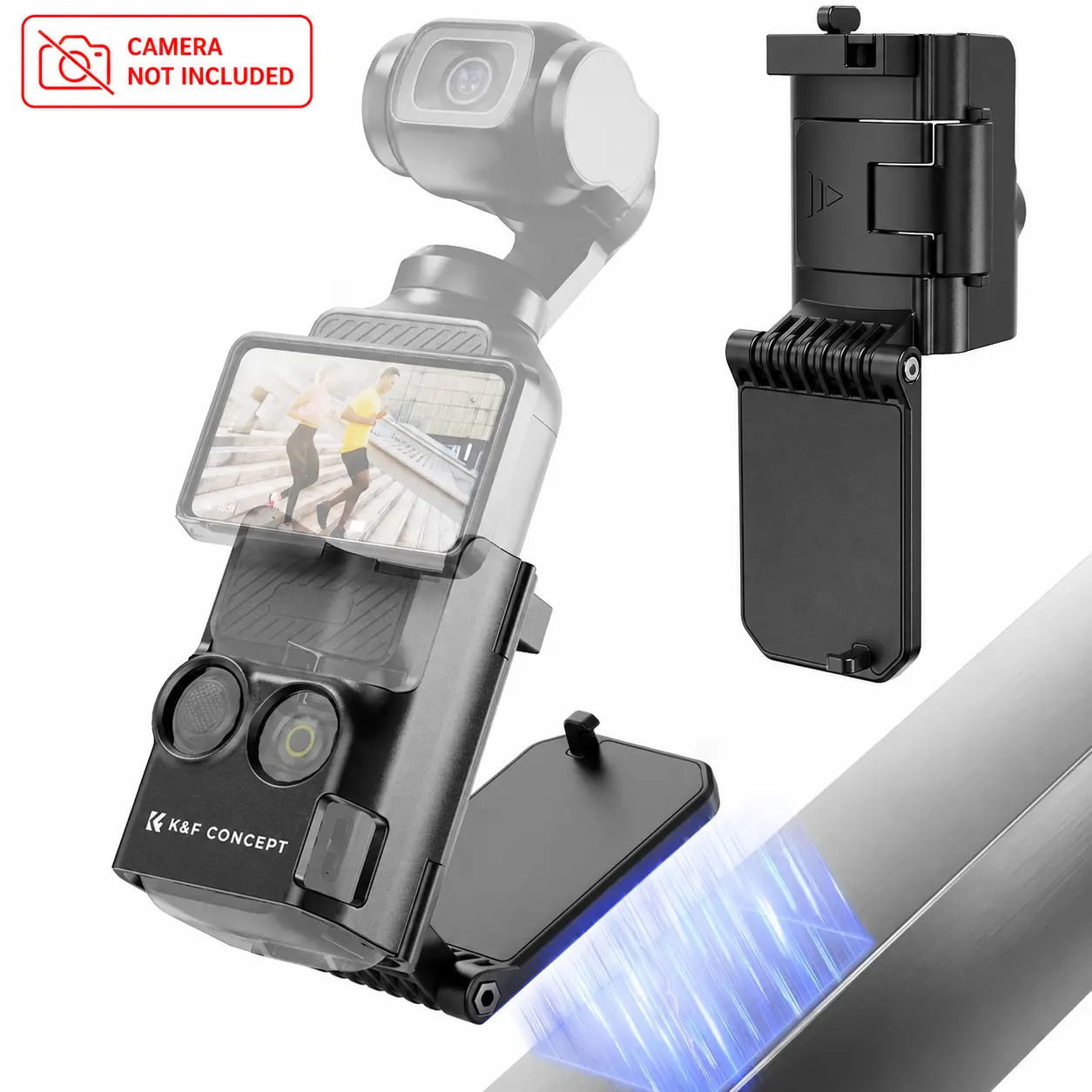 K&F CONCEPT Adjustable Magnetic Mount Camera Accessory for DJI Osmo Pocket 3/XTRA, Xtra Muse, Multi-Function Magnet Suction Expansion Adapter Frame with Desktop Support Stand