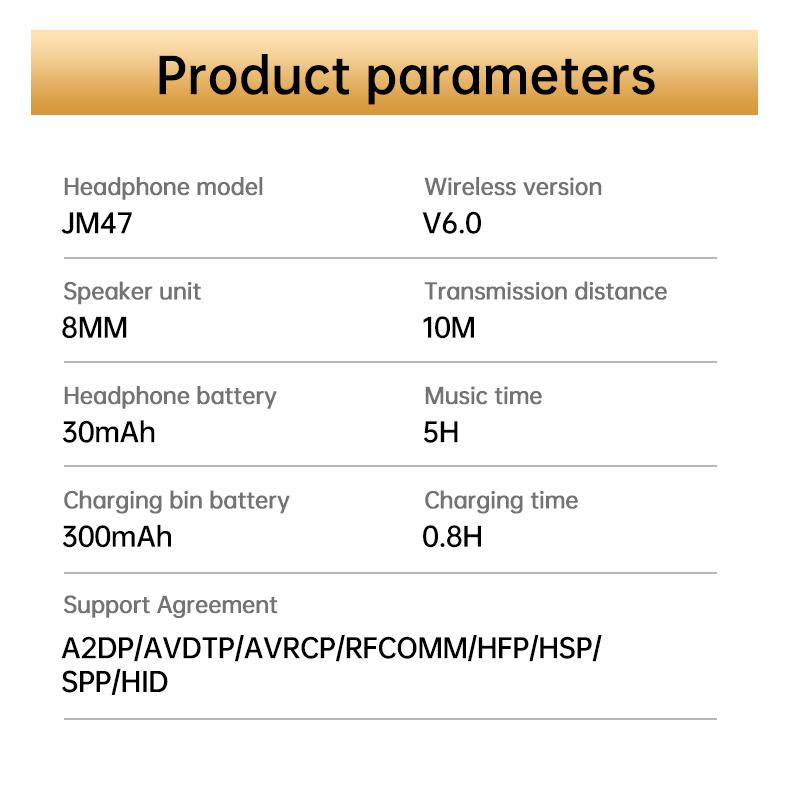 In-ear Ear Clips Wireless Earbuds, 360° Rotation decompression tool, Bluetooth 6.0 High-definition call Earphones, 30h Super Long Battery Life Headphones,suitable for work,sport, with silicone soft lanyard