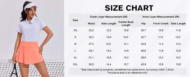 PINSPARK Tennis Skirt Womens Pleated Skort Lightweight Mini Active Skirts Golf Appeal with Pocket,Coral Large springtok OutdoorFun Sporty Wide Waistband Comfortable Inner Lining Dominate The Court Independence Day