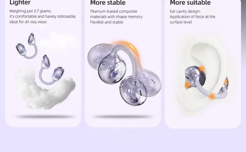 Monster Open Ear Earbuds with Clip-On Design, Bluetooth 6.0 Wireless Earbuds, ENC Clear Calls, Up to 100H Playtime with Fast Charging, App with Adjustable EQ & Find My Earbuds,Sweatproof, Ultra-Lightweight 3.7g, Compatible with iPhone & Android