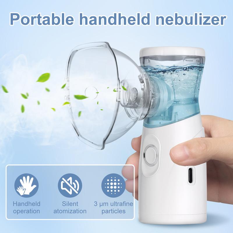 Portable Nebulizer, Nebulizer Machine for Adults and Kids, Handheld Mesh Nebulizer with 2 Adjustable Mode, Quiet Working, Auto-Cleaning, Travel and Household Use