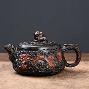 Purple Clay Tea Pot — Fengming Gongfu Tea Set, Handmade Dragon Yixing Teapot, Large Capacity, Premium Quality for Home Use