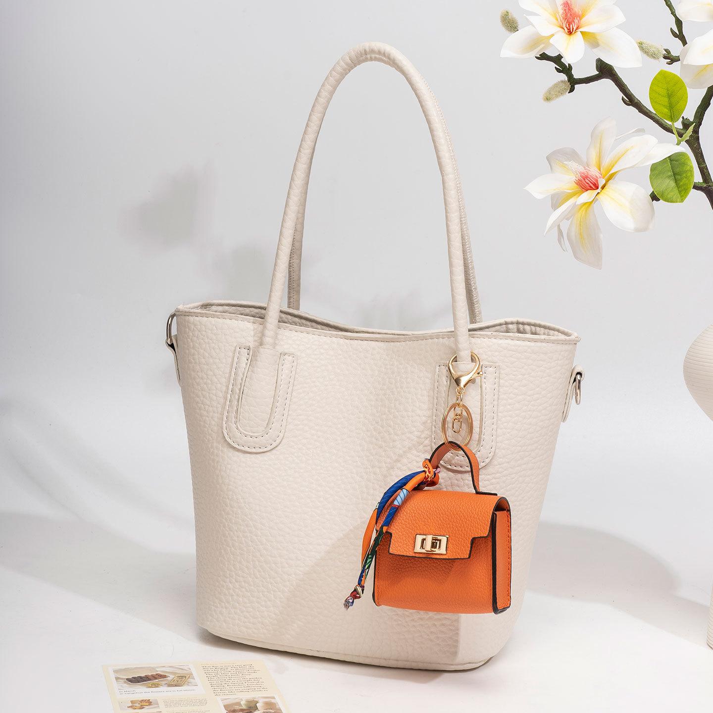 Mini Square Bag Pendant Keychain - High Quality Leather with Colorful Strap, Cute Car Keychain & Bag Charm Accessory.#backtoschool#sohochic