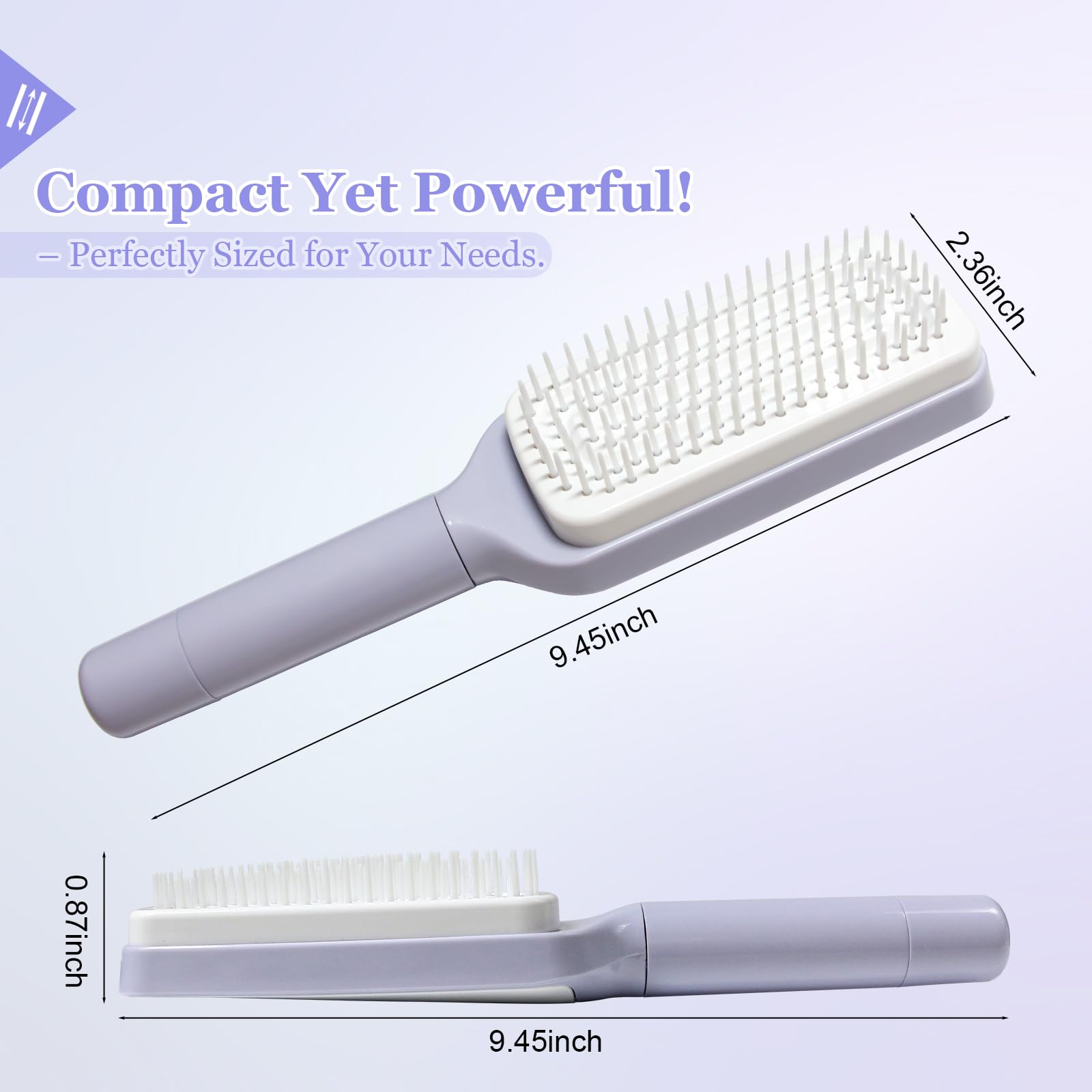 Self Cleaning Hair Brush,Rotating Retractable Comb, Innovative Design, Can Easily Clean Broken Hair Residue, Suitable ffor People/Pets/Blankets/Brush
