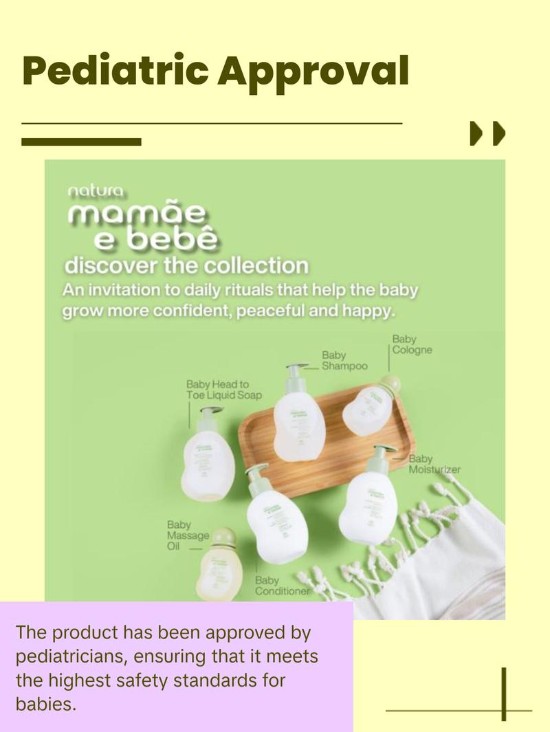 Natura  Mamãe e Bebê Baby Moisturizer, Fast Absorbing Lotion with 100% Vegetable Oils & Cupuaçu Butter, Gentle Skin Care Formula