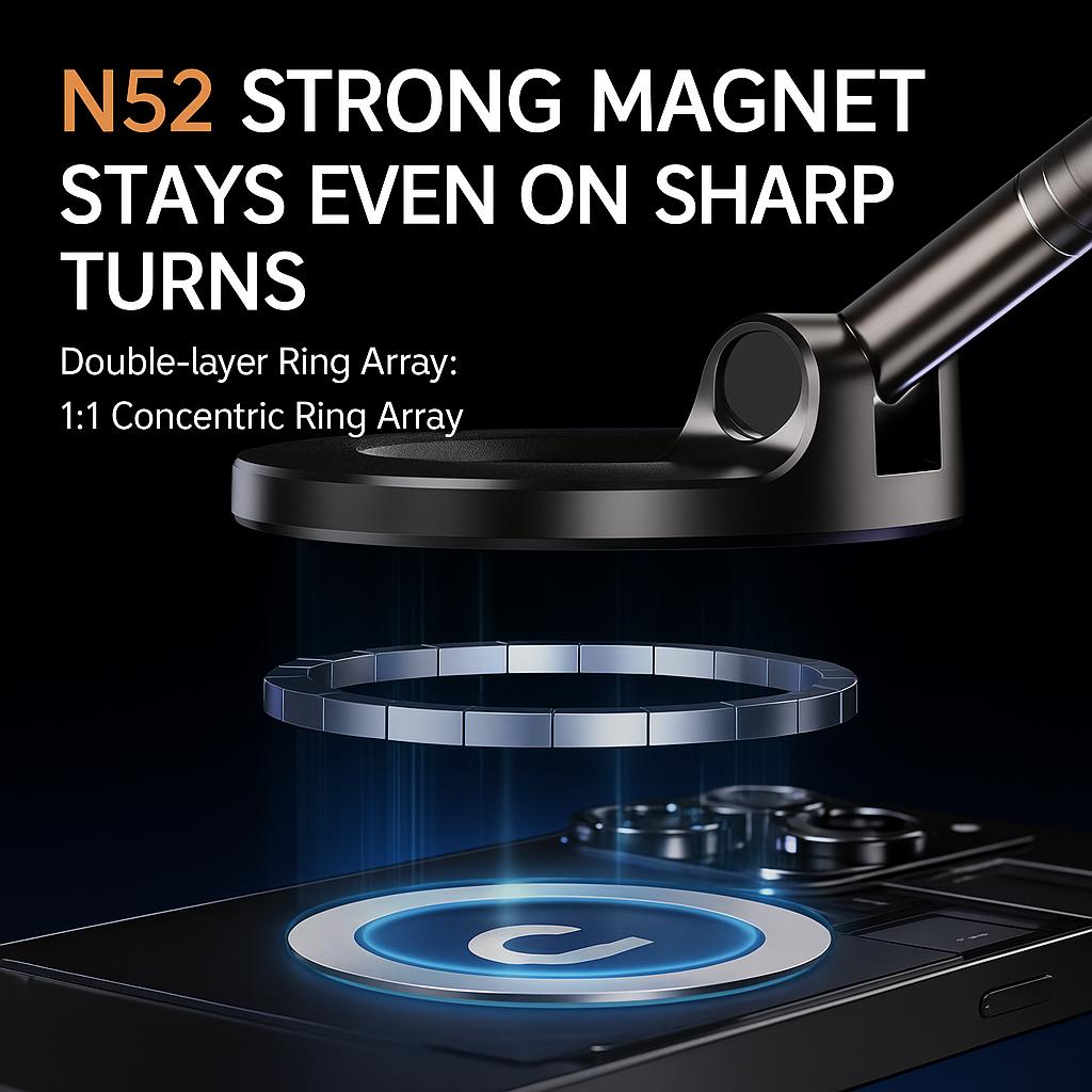 2025 New Upgrade 360 ° Rotating Magnetic Phone Holder, Multi-Angle Rotation, ABS Material, Waterproof. Suitable for iPhone 16/15/14/13/12,  Suitable for Cars, Desktops, Walls