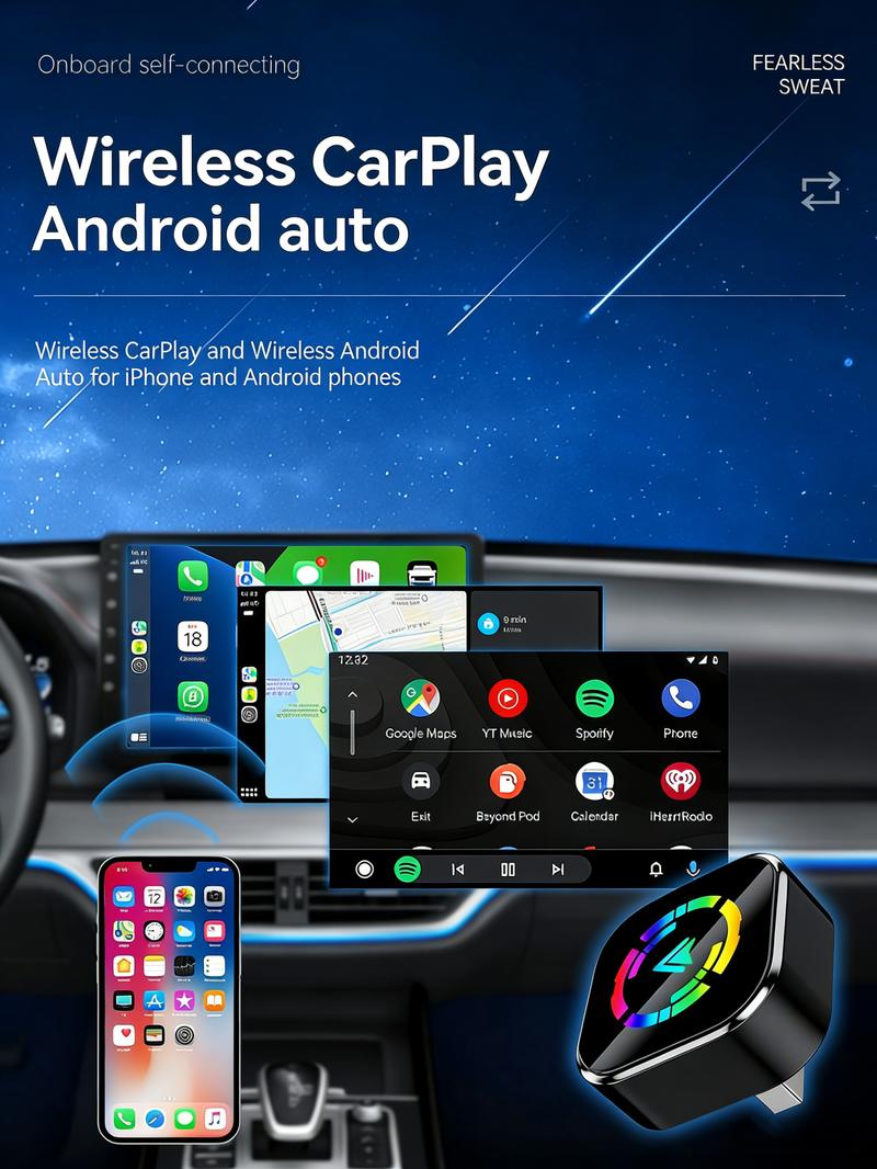 Premium Wireless CarPlay Dongle 2026 New Version - Fast 5-Second Auto Reconnect, Dual-Core Processor Anti-Overheating, Compatible with iPhone 6+ & Most Vehicles, Transform Your Drive into a Seamless Smart Experience